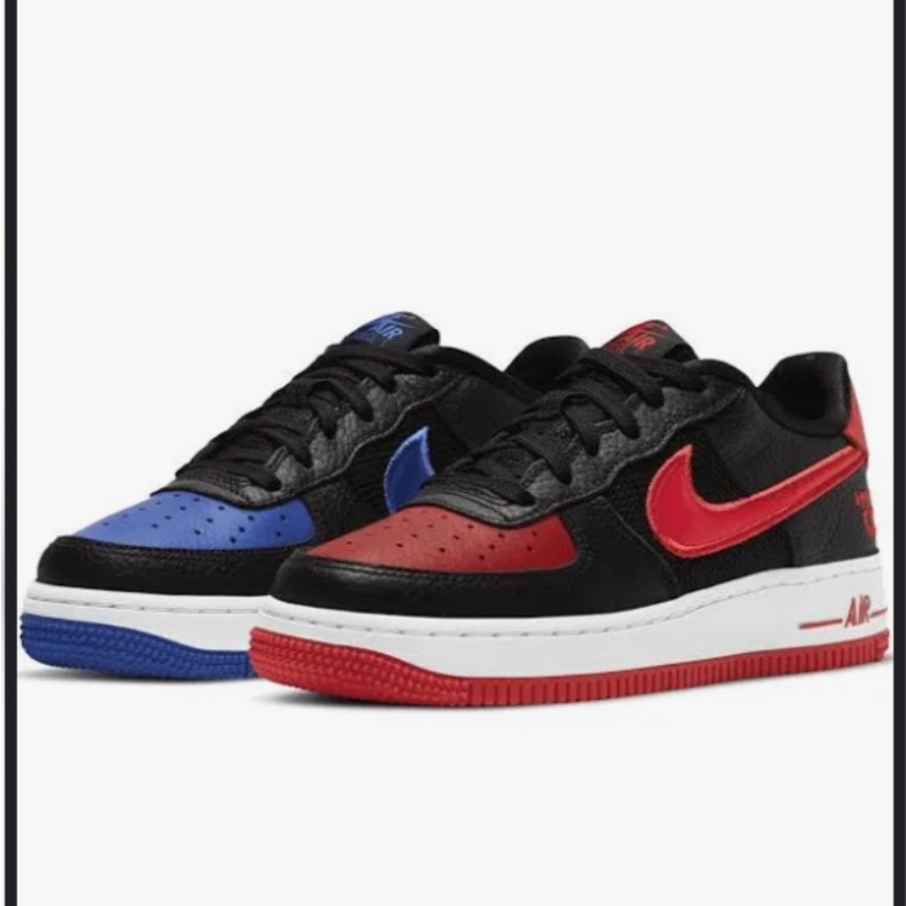 Nike Air Force 1 Lv8 GS Black Red Blue Sz 3.5Y New in Box